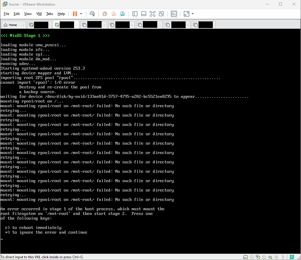 Zfs: cannot import : I/O error Destroy and re-create the pool from 