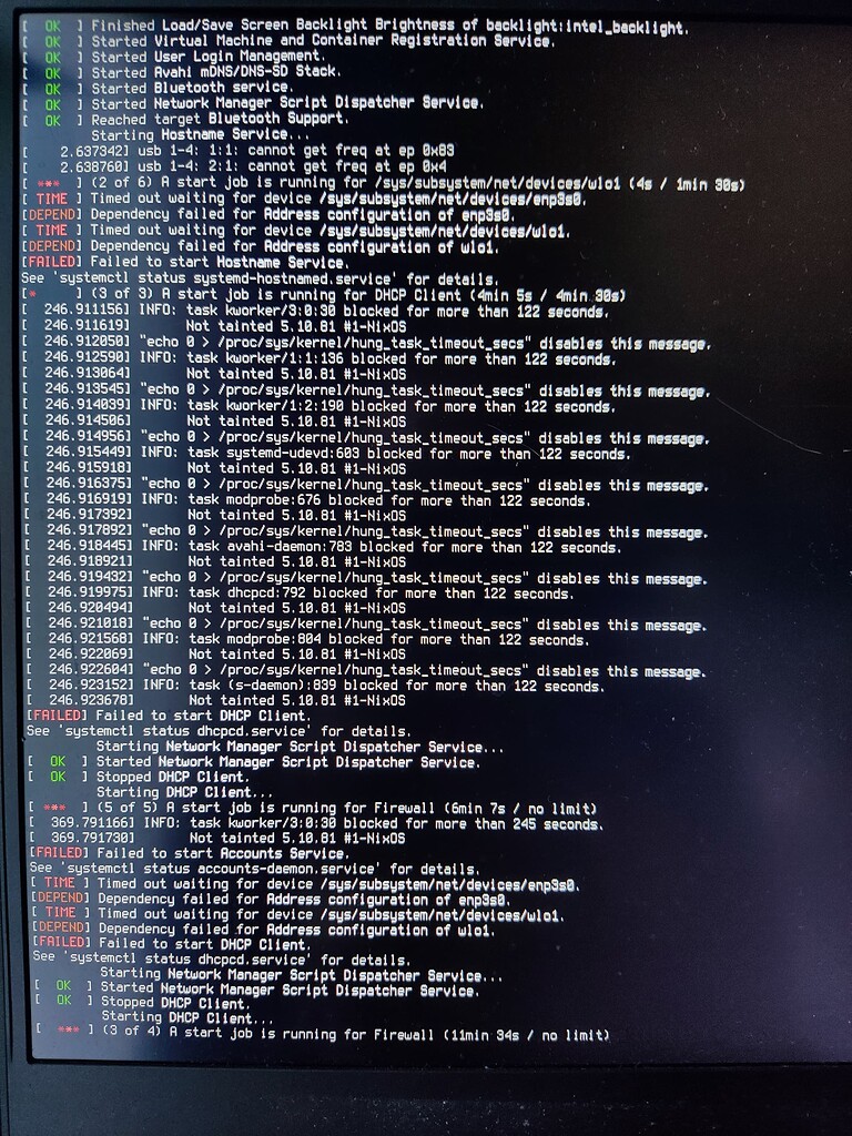 Cannot boot timed out waiting for device sys subsystem net devices