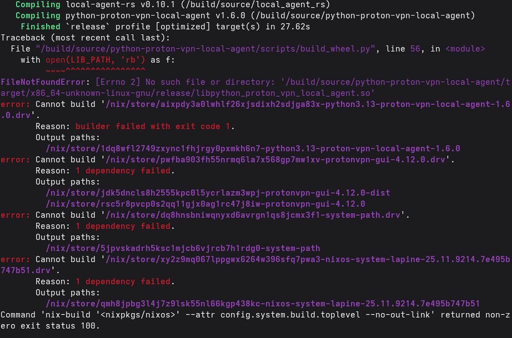 Dependency build error Proton VPN ARM - Help - NixOS Discourse
