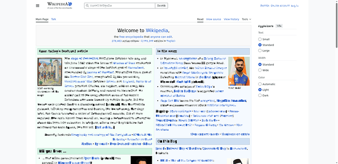 A screenshot of English Wikipedia where most of the text is obscured by random lines and shapes such that it is unreadable