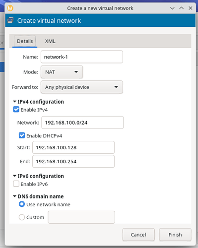 Create a new virtual network
