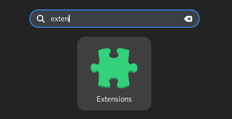 GNOME Shell Extensions app in application launcher